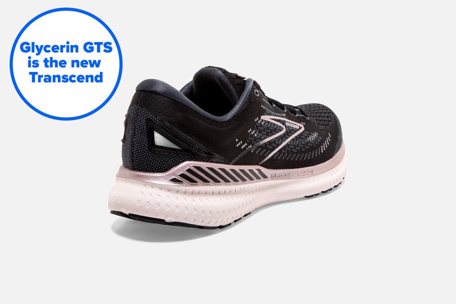 Glycerin GTS 19 Road Brooks Running Shoes NZ Womens - Black/Pink - JGKXDR-405